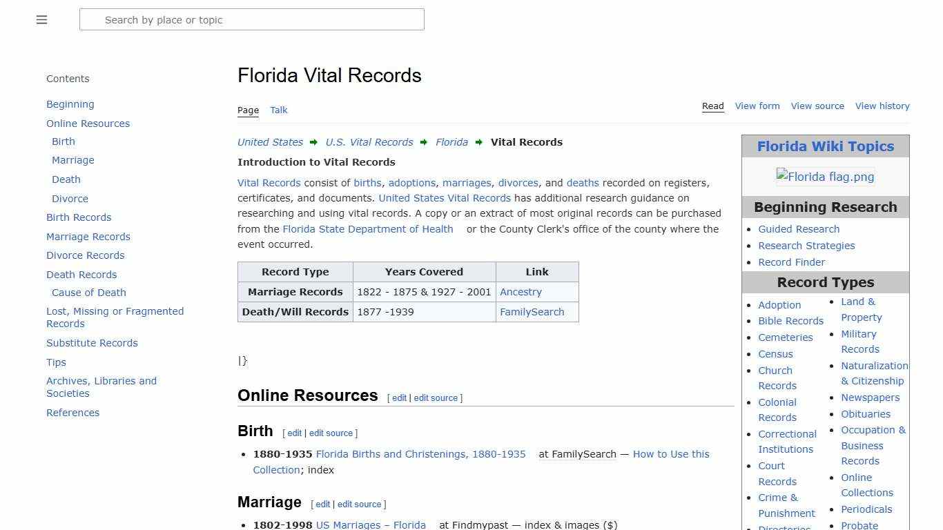 Florida Vital Records • FamilySearch